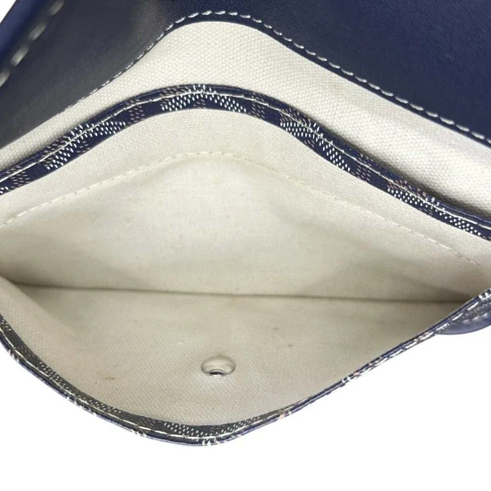 GOYARD Paris Navy Blue Goyardine Flap Pouch (for Tote) Made in France - No Strap